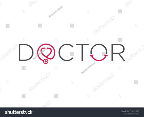 Doctor Text Logo Stethoscope Vector Design Stock Vector Royalty Free