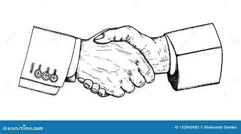 Hand Drawn Sketch Illustration of a Handshake Stock Vector ...