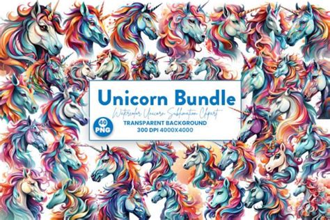 Unicorn Sublimation Cipart Craft Bundle Graphic By Creative Arslan