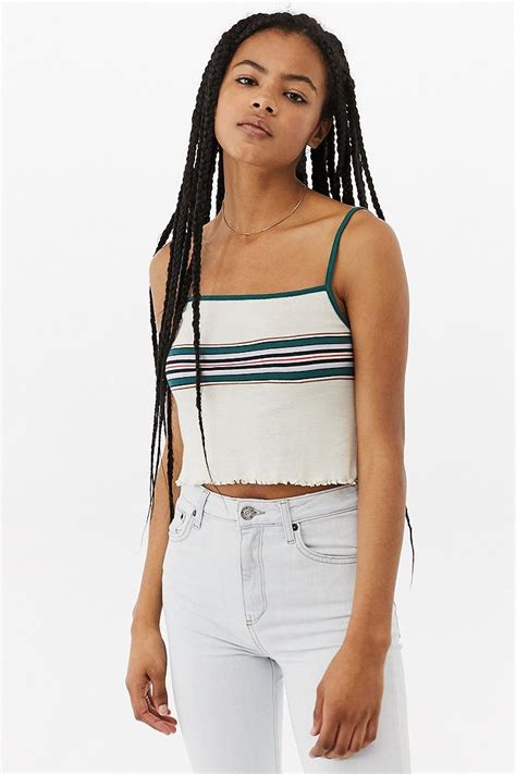 Uo Stripe Square Neck Cami Urban Outfitters Uk