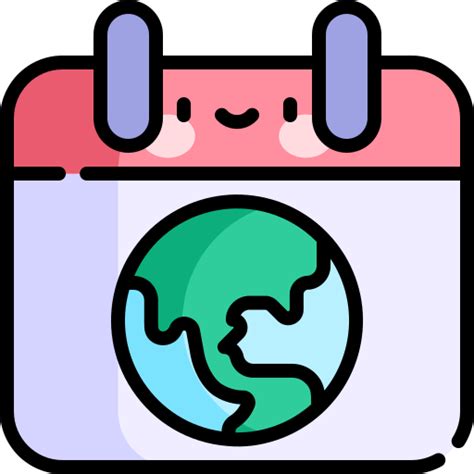 Mother Earth Day Kawaii Lineal Color Icon