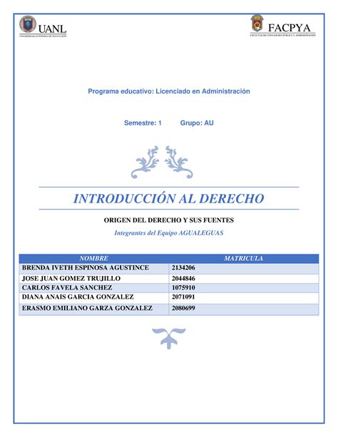 Introduccion Al Derecho Actividad Introducci N Al Derecho Uanl