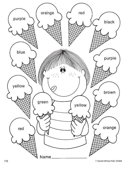 Actividades infantiles para pintar y aprender los colores en inglés