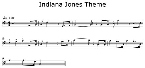 Indiana Jones Theme - Sheet music for Trombone