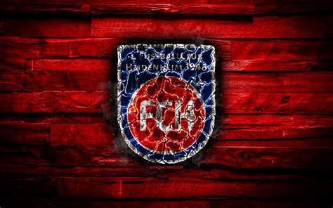 Download wallpapers Heidenheim FC, burning logo, Bundesliga 2, red ...