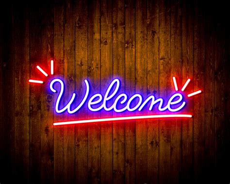 Welcome Led Neon Sign Wall Light Neon Signs Led Neon Signs Wall Signs