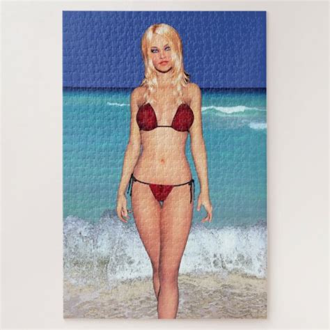 Sexy Blonde Bikini Girl Jigsaw Puzzle Zazzle Au