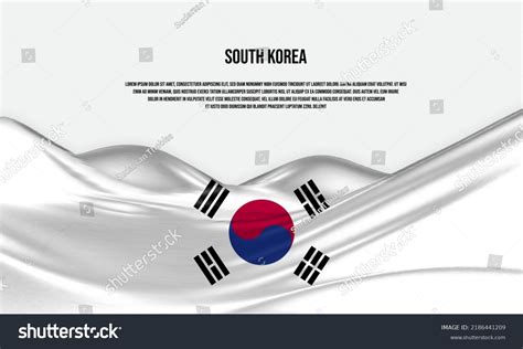 South Korea Flag Design Waving South Stock Vector Royalty Free