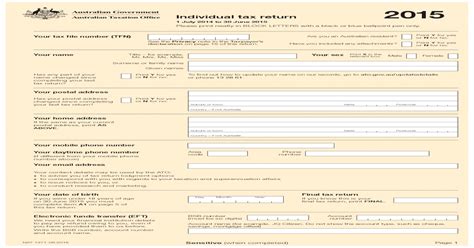 Individual Tax Return 2015 Australian Taxation Office Â· Individual