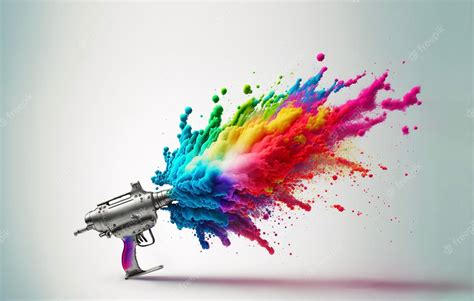 Premium Photo | Chrome metal airbrush acrylic color paint gun tool