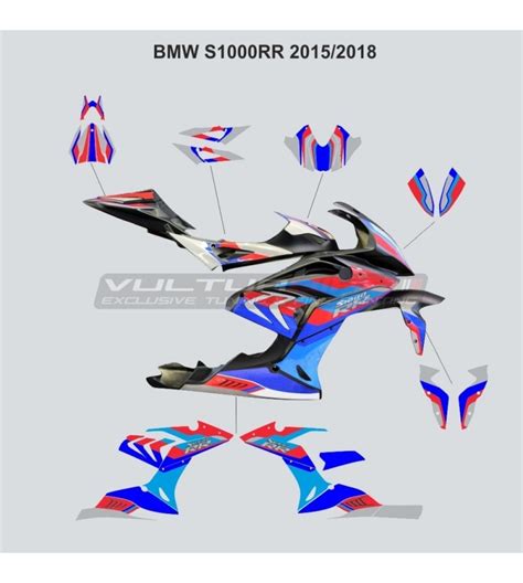 Kit Completo De Pegatinas Azul Rojo Bmw S Rr