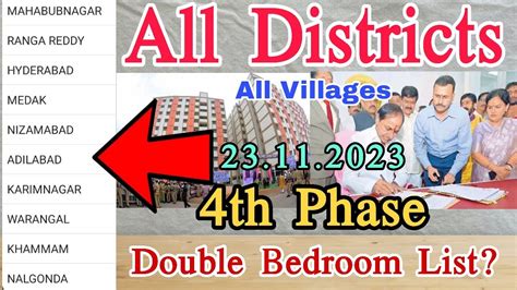 Telangana Double Bedroom 4th Phase List 2023 Ll Telangana 2bhk Housing