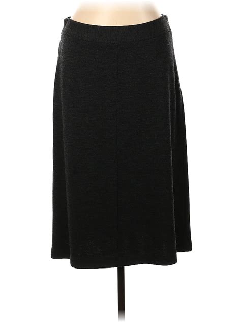 Banana Republic Solid Black Wool Skirt Size Off Thredup