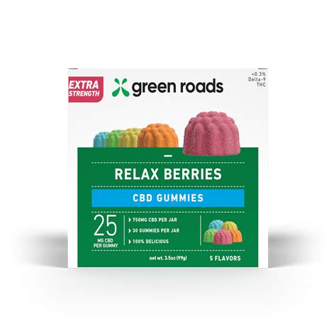 Green Roads Extra Strength Relax Berries CBD Gummies Isolate THC Free