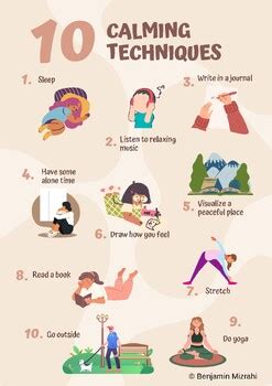 calming techniques calm  corner posters print educational wall art