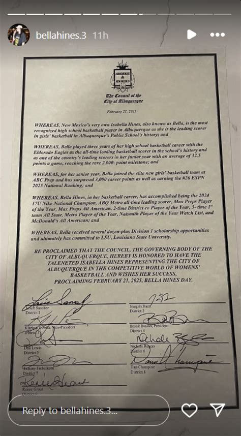 The city of Albuquerque honors LSU signee Bella Hines with her own