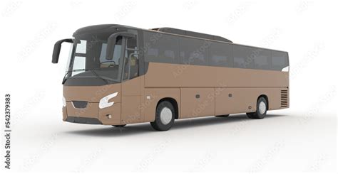 D City Bus With Blank Surface For Your Creative Design Coach Bus Mock