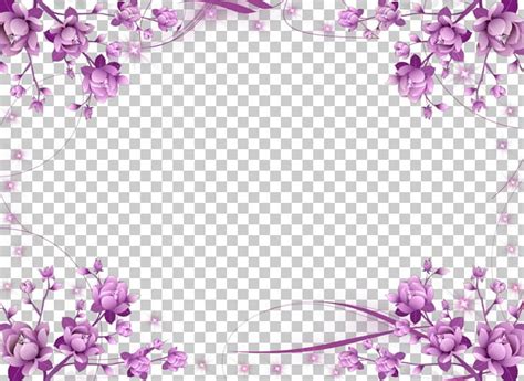 Purple Flower Wedding Border