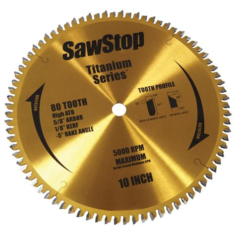 Sawstop Titanium Series 10 Inch Saw Blade Sawstop Saw Blades