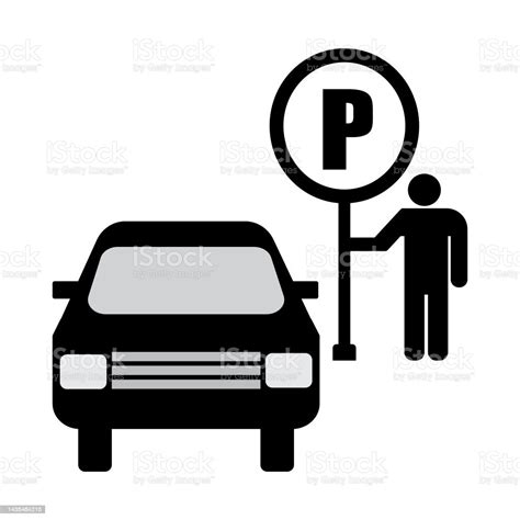 Four Wheeler Parking Sign Vector Illustration Stock Illustration