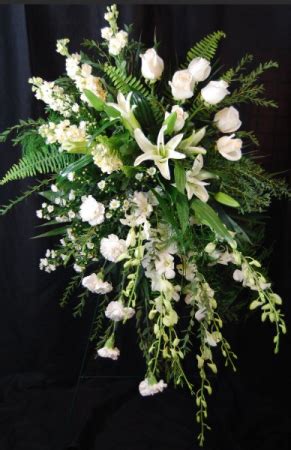 white orchids standing funeral spray in Canton, GA - Canton Florist