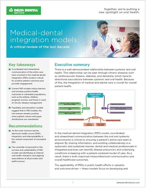 Report Finds Medical Dental Integration Models Can Improve Health Care