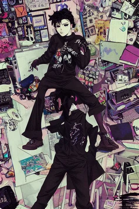 Nerdy Goth Guy Cluttered Messy S Bedroom By Sana Stable