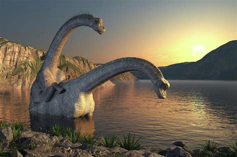 Apatosaurus Dinosaurs Mating Photograph By Roger Harris Pixels