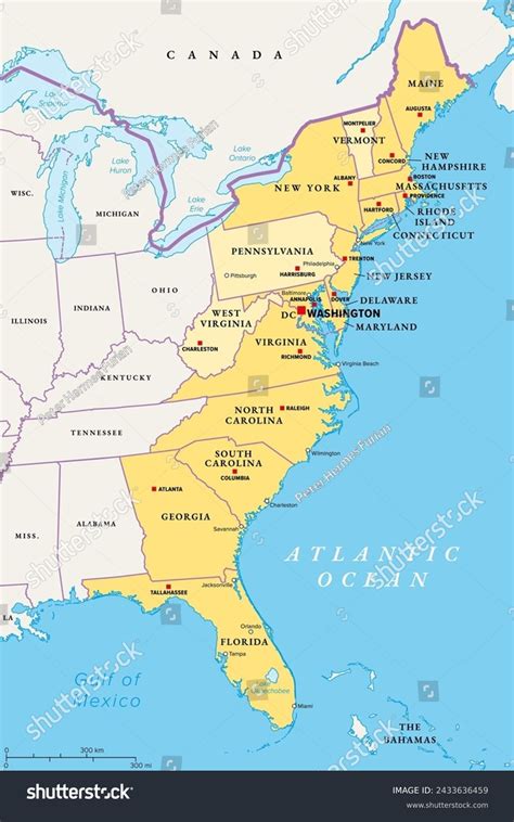 Map Usa East Coast