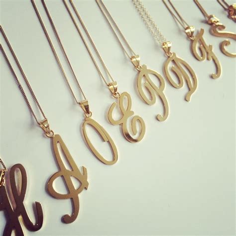 Iniciales De Dijes Con Cadena Collar Letras Oro Laminado 200 00