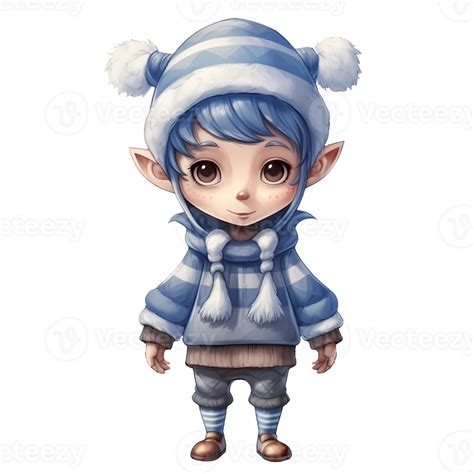 Cute Little Boy Elf Christmas Clipart Illustration AI Generative ...