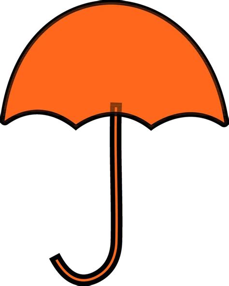 Isolated open umbrella in black and orange color. 24860194 Vector Art ...