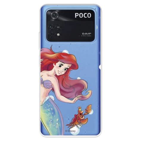 Funda Para Xiaomi Poco M4 Pro 4g Oficial De Disney Ariel Y Sebastián