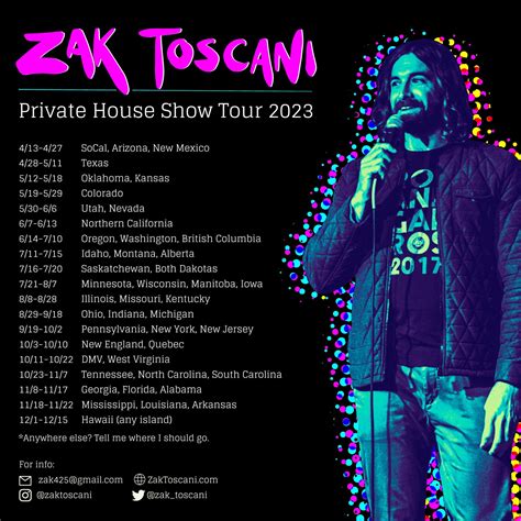 Zak Toscani Private House Show Tour 2023 - yo all family! This year I