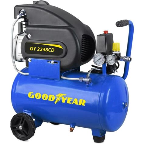 Compressore Aria 2 Hp 24 Lt 8 Bar Lubrificato 230 V Goodyear Gy2248cd