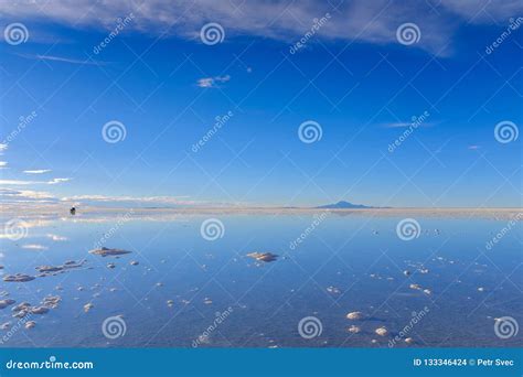 Mirror Effect at the Bolivia Salt Flats Stock Photo - Image of plain ...