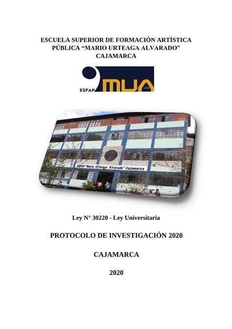 PDF PROTOCOLO DE INVESTIGACIÓN 2020 CAJAMARCA 2020 DOKUMEN TIPS