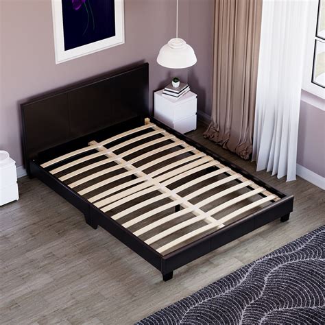 Vida Designs Lisbon Double Black Faux Leather Bed Frame Wilko