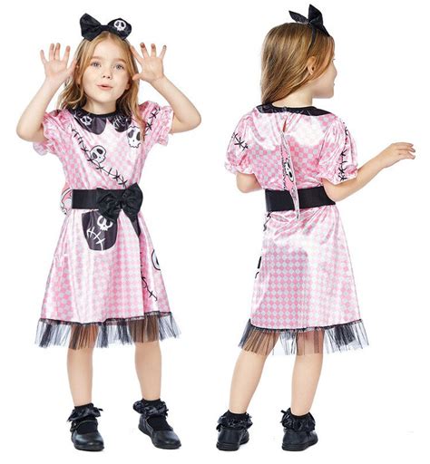 Pink Skelly Girls Halloween Fancy-Dress Costume – CosWigShop.com