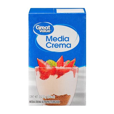 Media Crema Great Value Ultrapasteurizada Ml Walmart