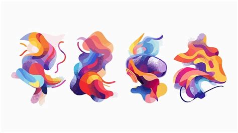 Premium Vector A Series Of Four Different Colored Lines With