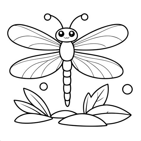 premium vector cute dragonfly coloring page  toddlers