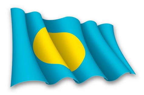 Premium Vector Realistic Waving Flag Of Palau