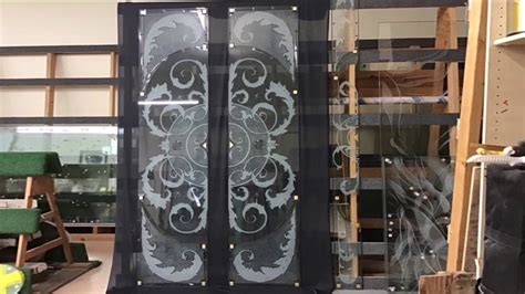 Etched And Sandblasted Glass Doors Full Preparation Installation Sand Blasting Art Decoration