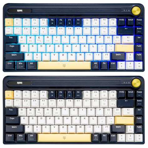 Teclado Mecânico Switch Blue Extra e Teclas Hot Swappable Sem fio Bluetooth ghz e USB C Led