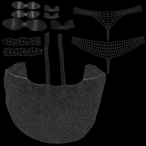 D Model Babydoll Lingerie Camisole And Underwear Set Vr Ar Low Poly Cgtrader