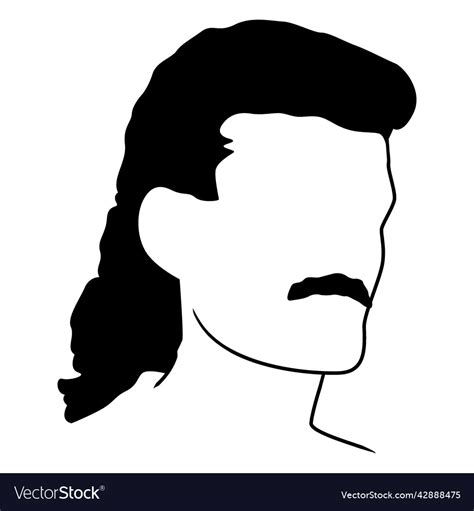 Male Mullet Filled Stroke High Quality Royalty Free Vector