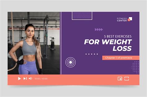 Free Vector Flat Design Gym Training Youtube Thumbnail Template