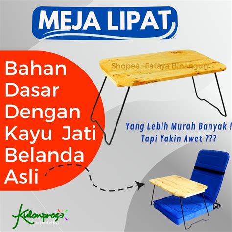 Jual Meja Lipet Lipat Jati Belanda Portable Table Laptop Leptop Lantai