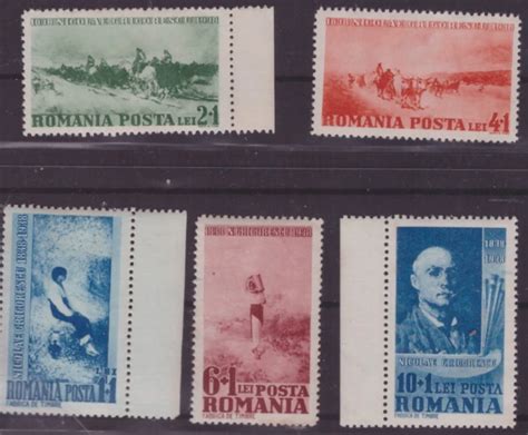 Ro 169 Romania 1938 Lp 127 100 Ani Grigorescu Serie Nestampilata De 5